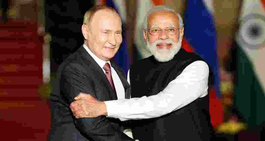 A file photo of Russian President Vladimir Putin with Prime Minister Narendra Modi. A file photo of Russian President Vladimir Putin with Prime Minister Narendra Modi.