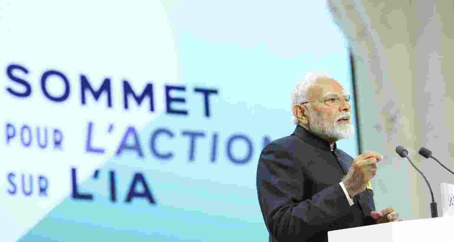 Prime Minister Narendra Modi addresses the AI Action summit in Paris, France, Wednesday. Prime Minister Narendra Modi addresses the AI Action summit in Paris, France, Wednesday.