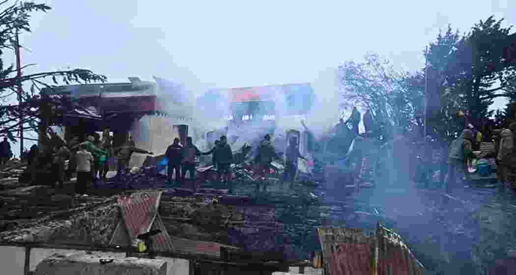 Rescue operations underway after late-night fire destroys historic Thangu Sertok Gumpa and two houses in North Sikkim. Rescue operations underway after late-night fire destroys historic Thangu Sertok Gumpa and two houses in North Sikkim.