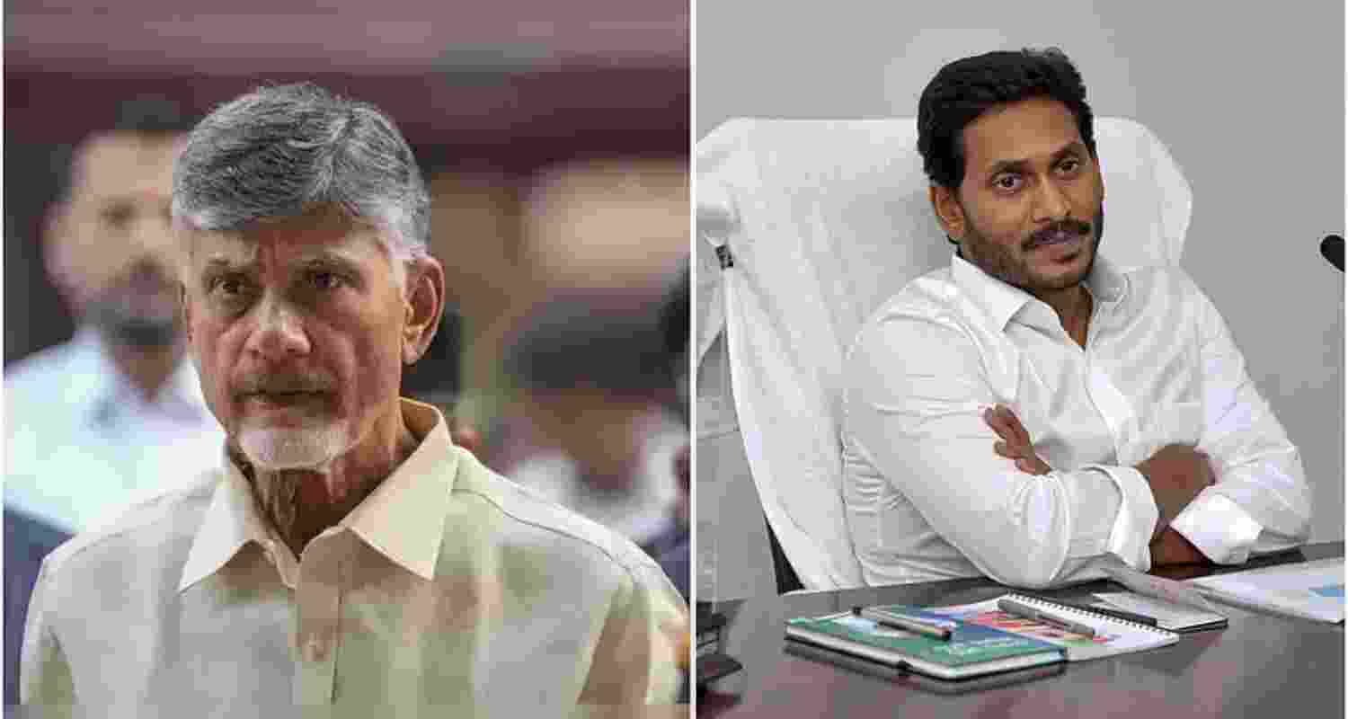 Andhra Pradesh Chief Minister N Chandrababu Naidu (left) and YSRCP supremo Jagan Mohan Reddy has accused. Andhra Pradesh Chief Minister N Chandrababu Naidu (left) and YSRCP supremo Jagan Mohan Reddy has accused.
