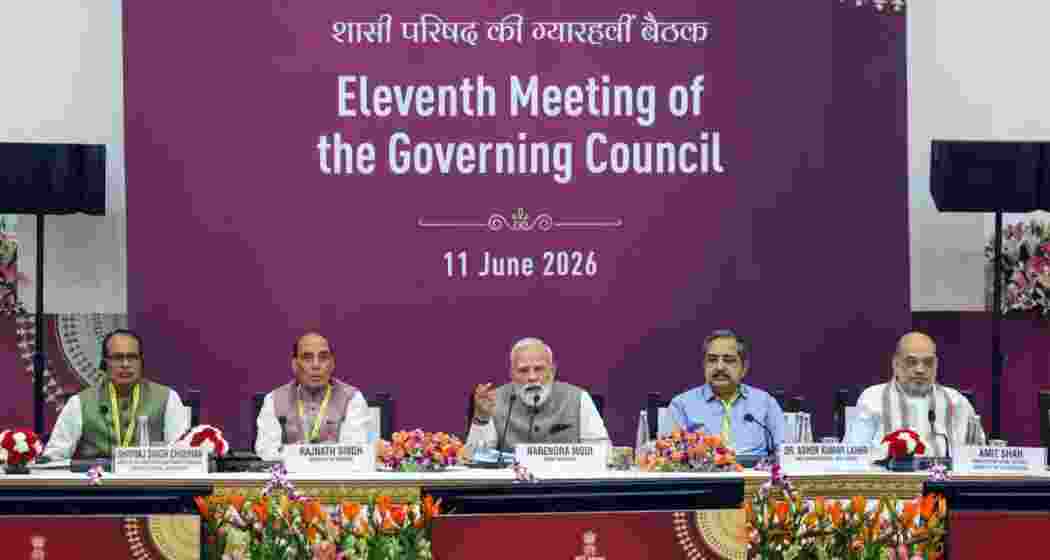 Prime Minister Narendra Modi speaks during the 11th meeting of the Governing Council of NITI Aayog, in New Delhi on Thursday. Prime Minister Narendra Modi speaks during the 11th meeting of the Governing Council of NITI Aayog, in New Delhi on Thursday.
