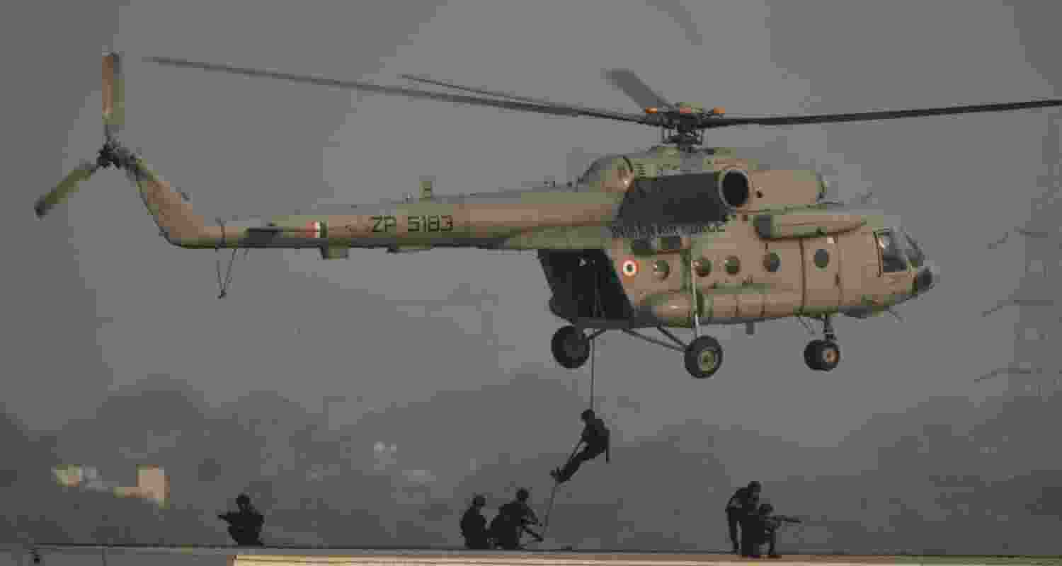 NSG, IAF and multiple agencies conducted a mock counter-terror drill. NSG, IAF and multiple agencies conducted a mock counter-terror drill.