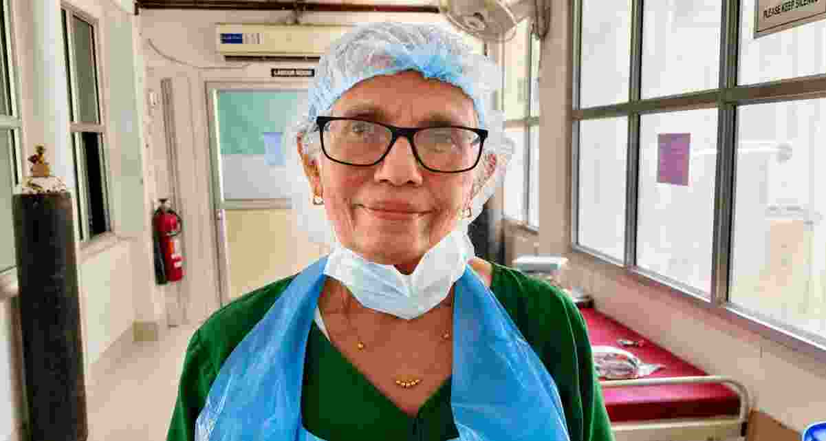 Eighty-year-old nurse Hindumbi Kaurom Kakkada. Eighty-year-old nurse Hindumbi Kaurom Kakkada.