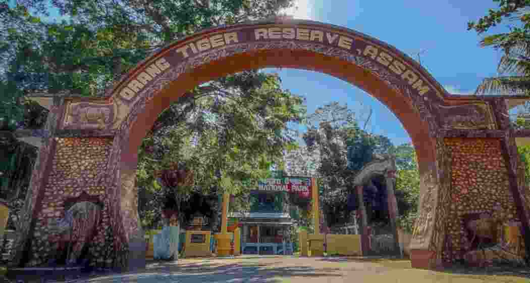 The front gate of the Orang National Park and Tiger Reserve in Assam's Sonitpur district. The front gate of the Orang National Park and Tiger Reserve in Assam's Sonitpur district.