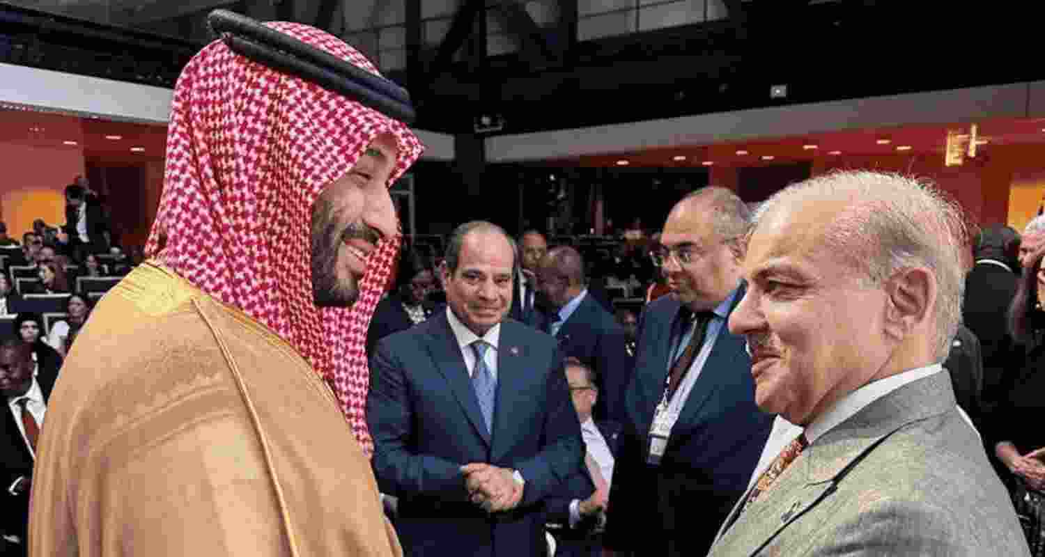 Saudi Arabia’s Crown Prince Mohammed bin Salman with Pakistan’s Prime Minister Shehbaz Sharif. Saudi Arabia’s Crown Prince Mohammed bin Salman with Pakistan’s Prime Minister Shehbaz Sharif.