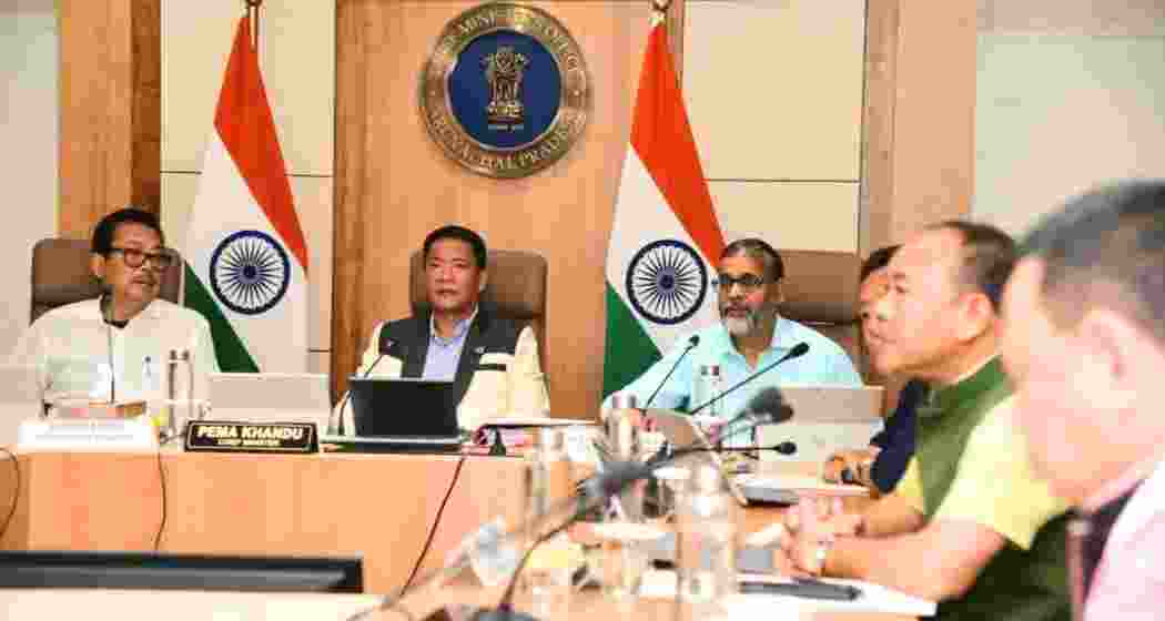 Arunachal Pradesh Chief Minister Pema Khandu chairs a Cabinet meeting in Itanagar. Arunachal Pradesh Chief Minister Pema Khandu chairs a Cabinet meeting in Itanagar.