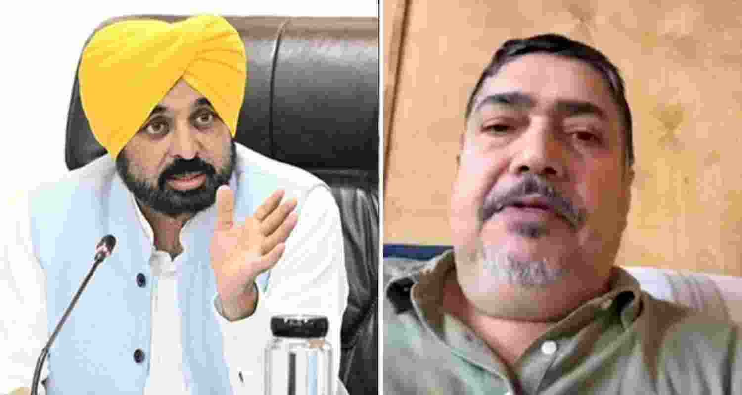 Punjab Chief Minister Bhagwant Mann and Canada-based Jagman Samra. Punjab Chief Minister Bhagwant Mann and Canada-based Jagman Samra.