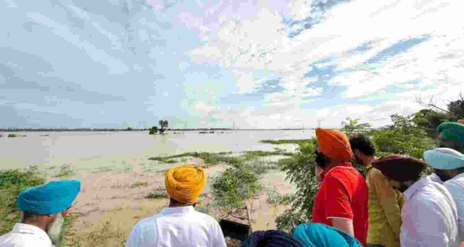 A representative image of punjab floods. A representative image of punjab floods.