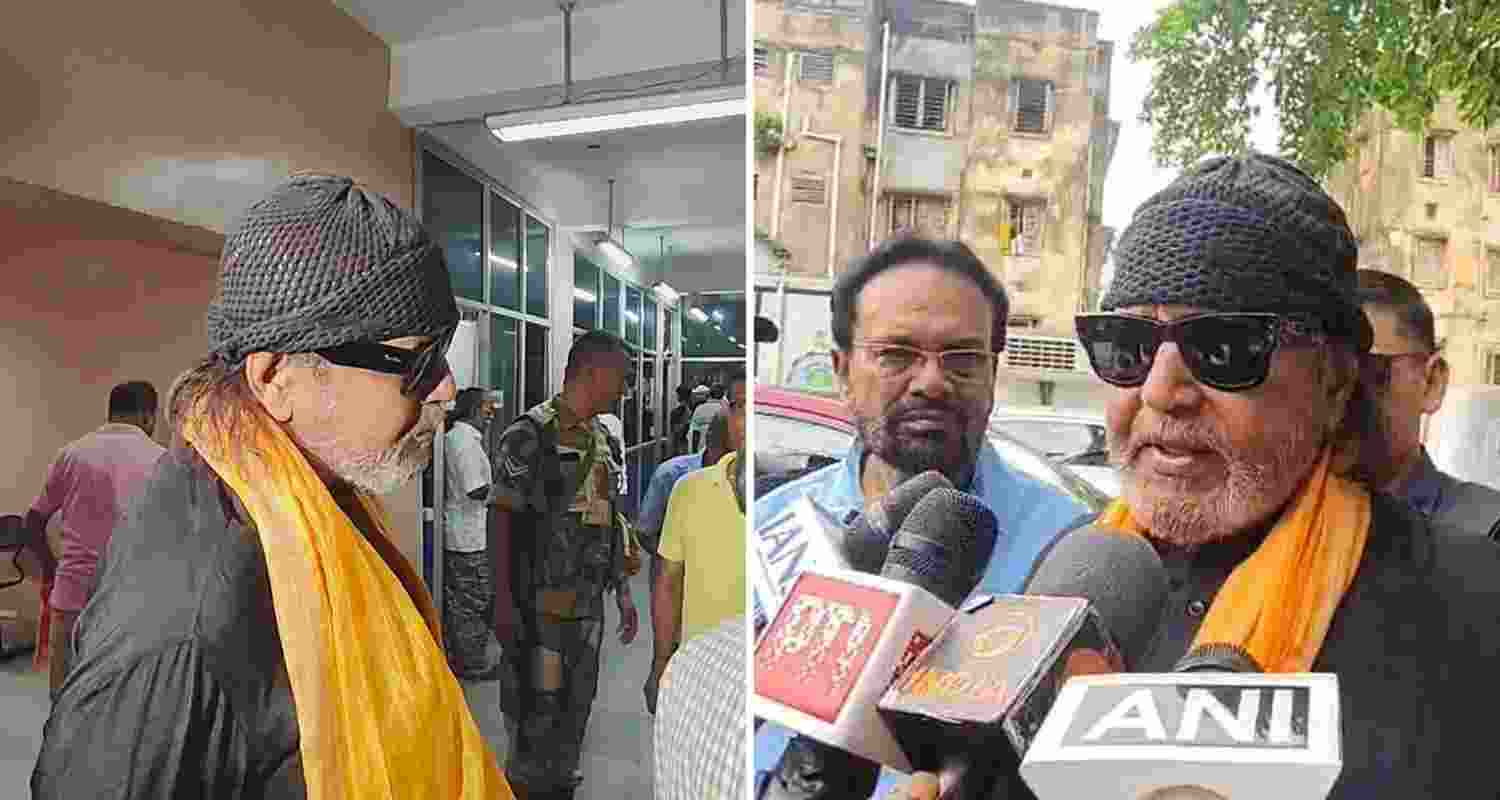 WB polls: Mithun Chakarborty stands in queue to cast vote WB polls: Mithun Chakarborty stands in queue to cast vote