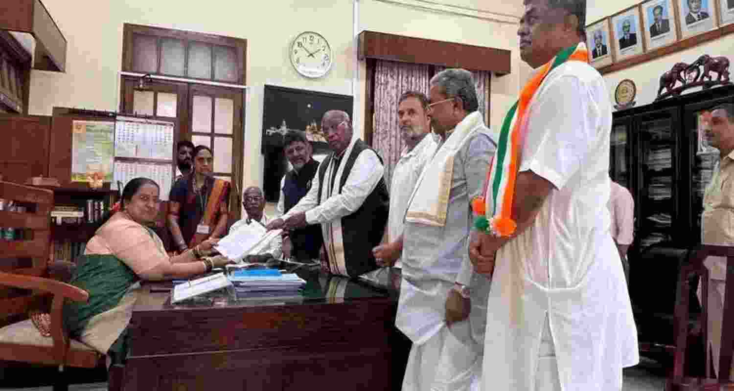 Kharge files papers for RS re-election from Karnataka Kharge files papers for RS re-election from Karnataka