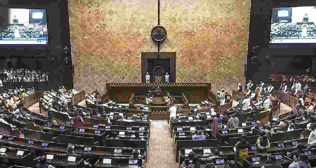 The Rajya Sabha underway. The Rajya Sabha underway.