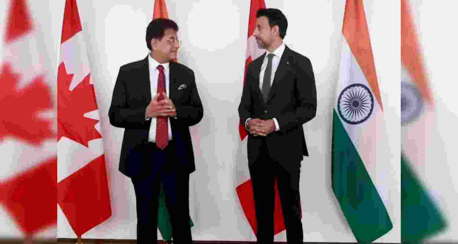 Commerce and Industry Minister Piyush Goyal holding a meeting with Canada’s Minister of International Trade Maninder Sidhu. Commerce and Industry Minister Piyush Goyal holding a meeting with Canada’s Minister of International Trade Maninder Sidhu.