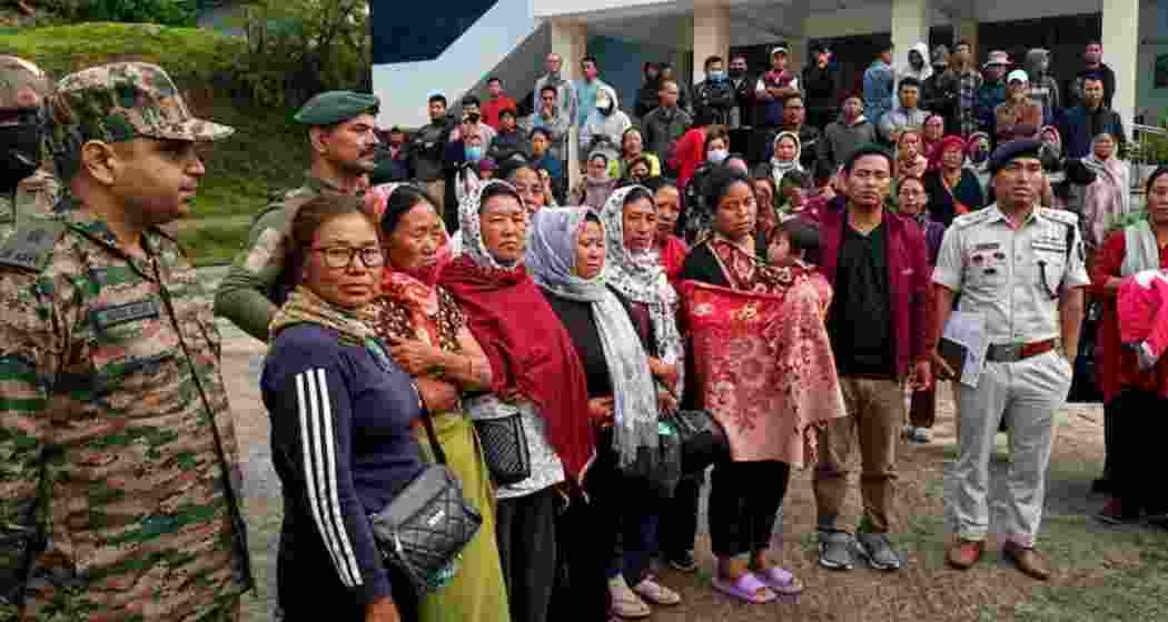 Released members of the Kuki and Naga communities under security escort in Manipur after being allegedly held hostage by armed groups in Kangpokpi and Senapati districts. Released members of the Kuki and Naga communities under security escort in Manipur after being allegedly held hostage by armed groups in Kangpokpi and Senapati districts.