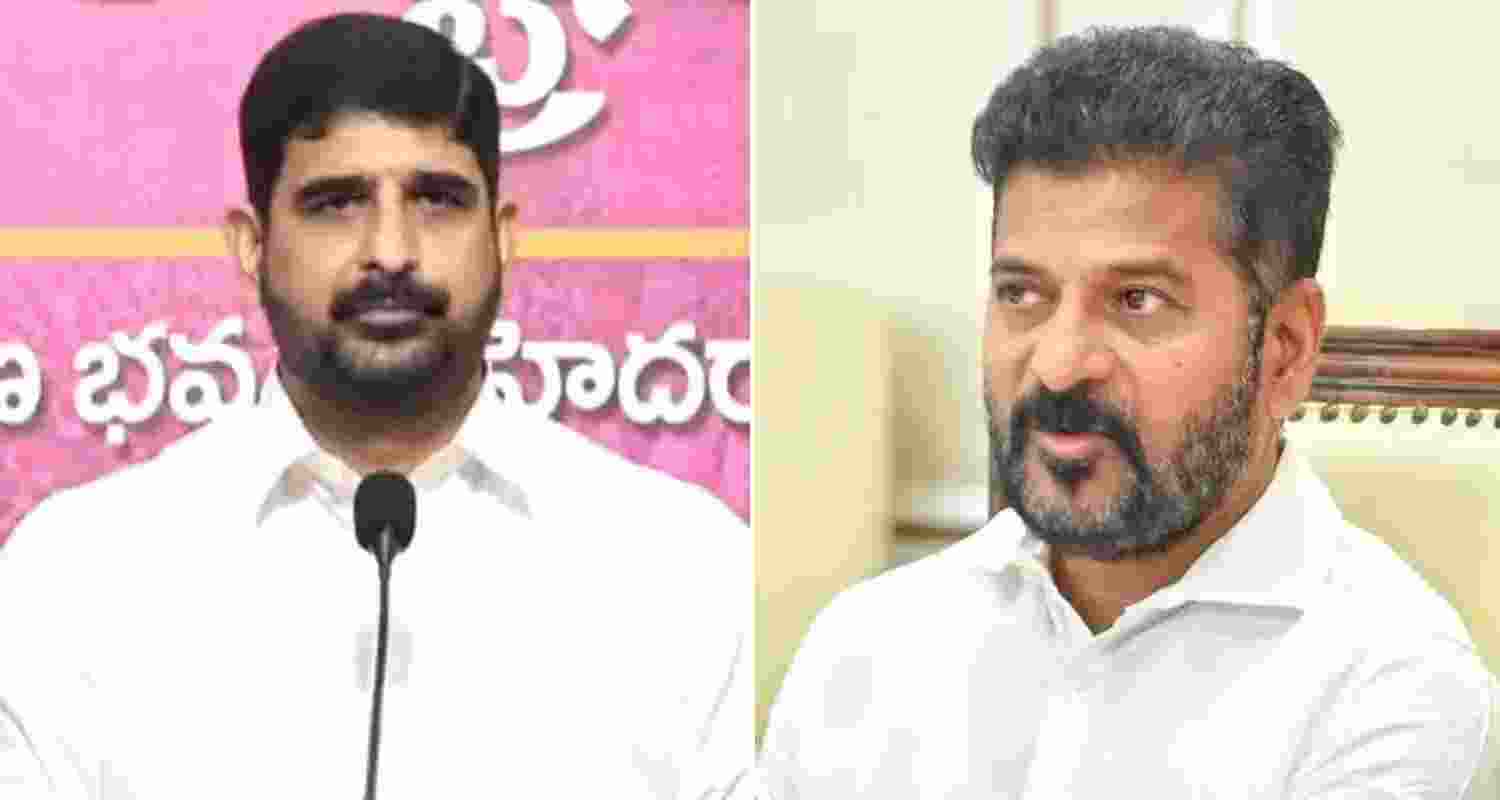 Bharat Rashtra Samithi MLA Padi Kaushik Reddy (left) and Telangana Chief Minister Revanth Reddy. Bharat Rashtra Samithi MLA Padi Kaushik Reddy (left) and Telangana Chief Minister Revanth Reddy.