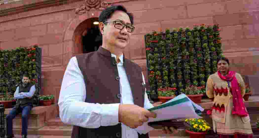 A file photo of Union Parliamentary Affairs Minister Kiren Rijiju outside the Parliament. A file photo of Union Parliamentary Affairs Minister Kiren Rijiju outside the Parliament.