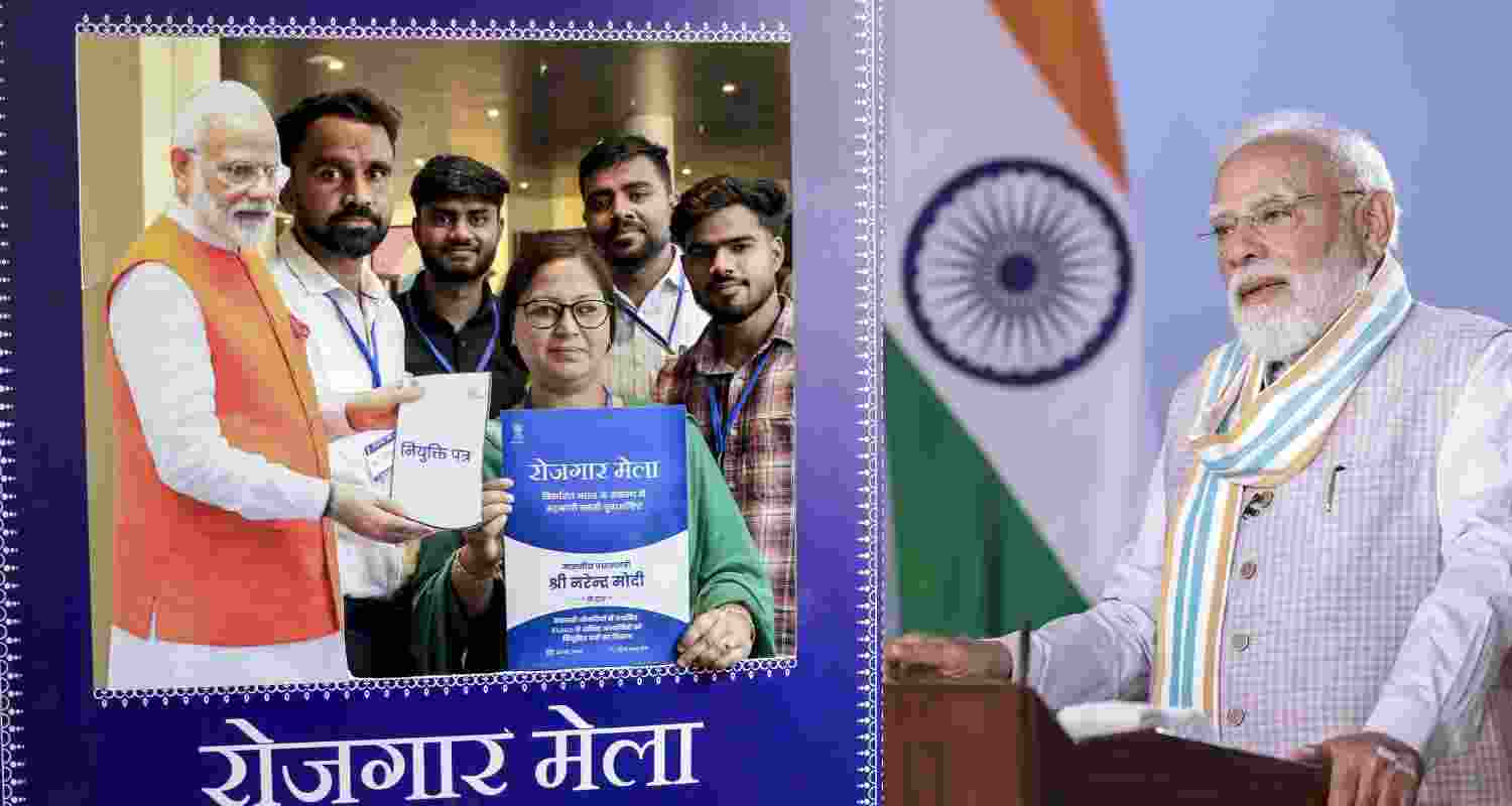 PM Modi distributed over 51,000 government job appointment letters at Rozgar Mela, highlighting youth empowerment and employment generation. PM Modi distributed over 51,000 government job appointment letters at Rozgar Mela, highlighting youth empowerment and employment generation.