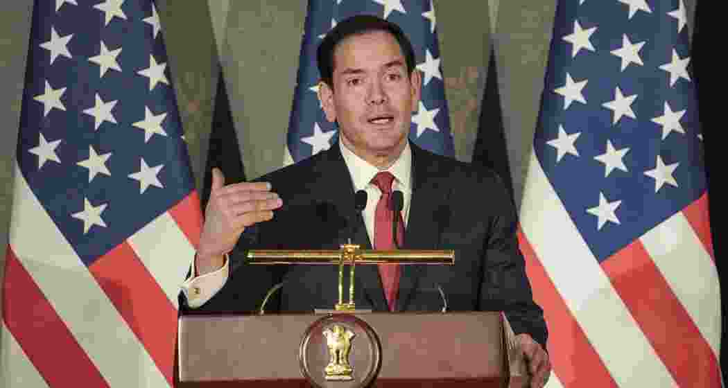 US Secretary of State Marco Rubio speaks during a bilateral meeting with Union External Affairs Minister S Jaishankar, unseen, at Hyderabad House, in New Delhi, on Sunday. US Secretary of State Marco Rubio speaks during a bilateral meeting with Union External Affairs Minister S Jaishankar, unseen, at Hyderabad House, in New Delhi, on Sunday.