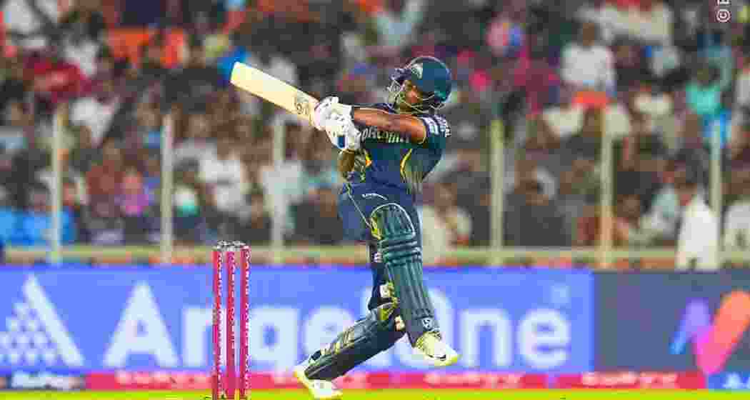 Sai Sudharsan in action during Gujarat Titans’ clash with Rajasthan Royals in Ahmedabad on Wednesday. Sai Sudharsan in action during Gujarat Titans’ clash with Rajasthan Royals in Ahmedabad on Wednesday.
