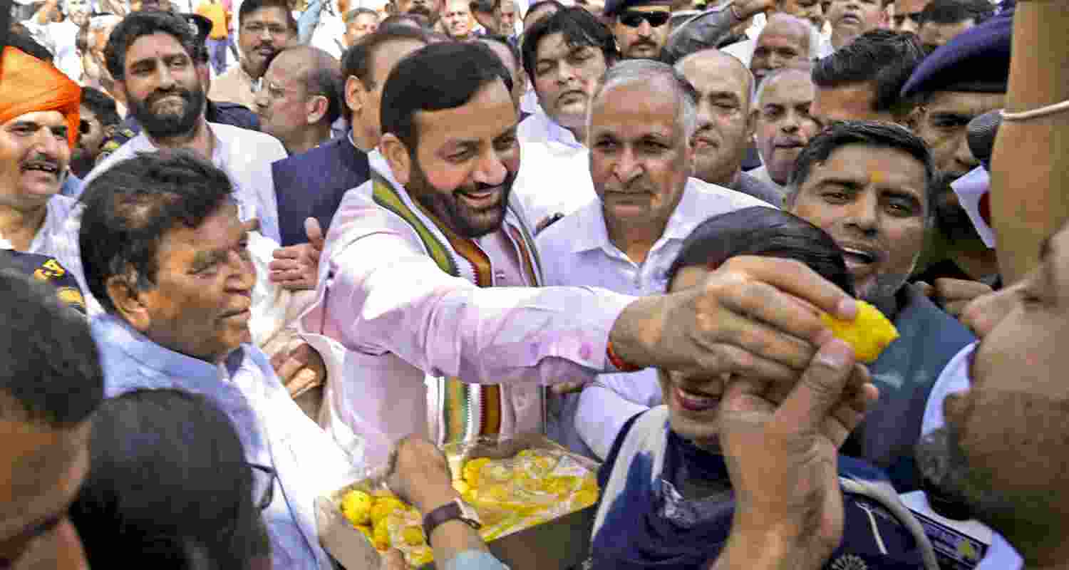 Haryana CM hails triple-engine govt after BJP's poll win Haryana CM hails triple-engine govt after BJP's poll win