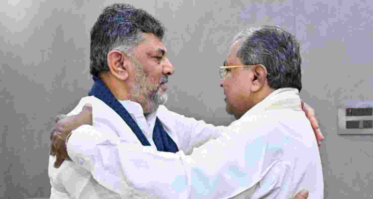 Karnataka Chief Minister-designate DK Shivakumar and senior Congress leader Siddaramaiah. Karnataka Chief Minister-designate DK Shivakumar and senior Congress leader Siddaramaiah.