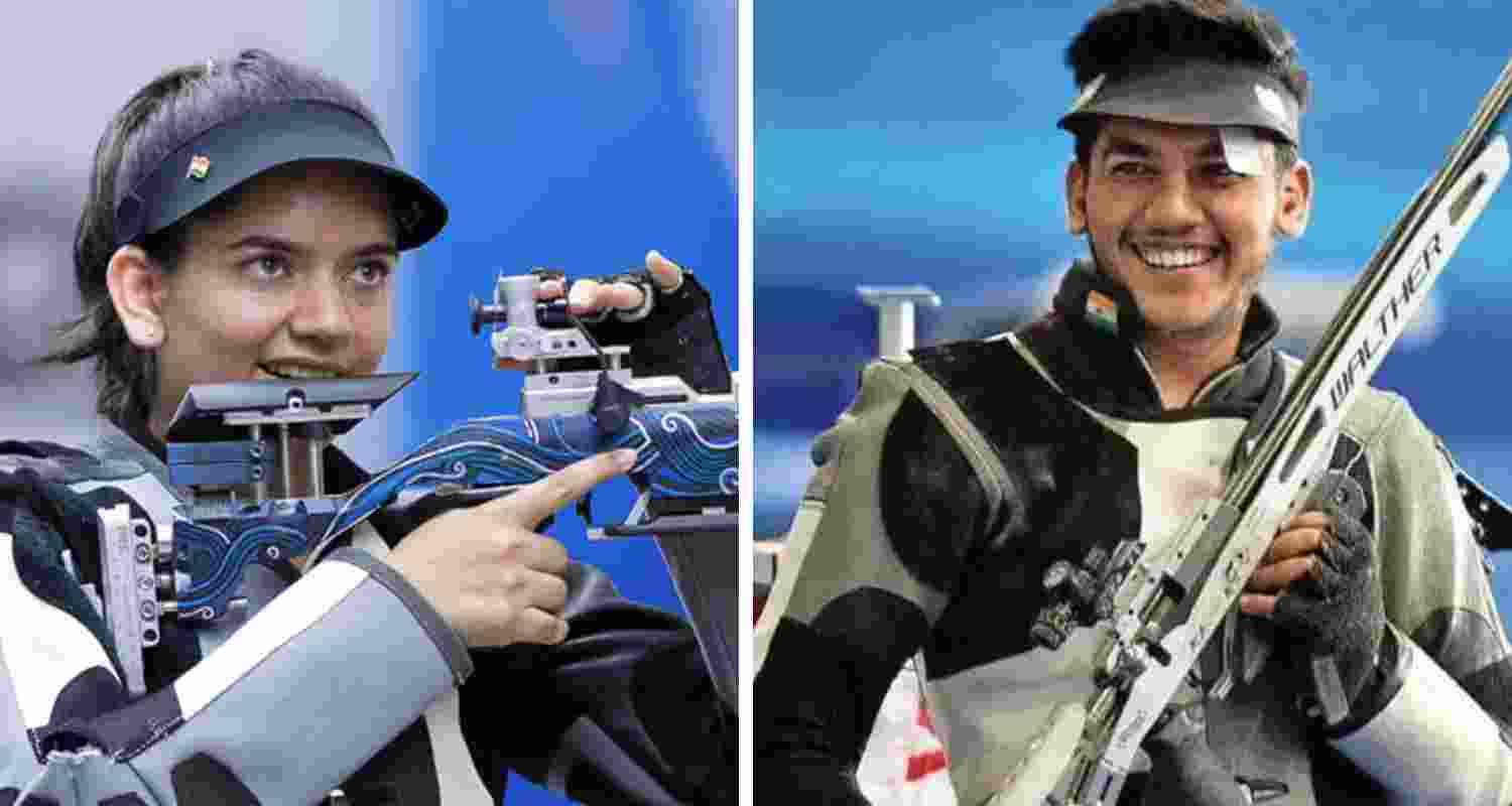 Anjum Moudgil and Aishwary Pratap Singh Tomar came out on top of the women's and men's 50m rifle 3 positions Olympic Selection Trial (OST) T3 qualification round respectively at the M.P. State Shooting Academy (MPSSA) ranges here on Wednesday. Anjum Moudgil and Aishwary Pratap Singh Tomar came out on top of the women's and men's 50m rifle 3 positions Olympic Selection Trial (OST) T3 qualification round respectively at the M.P. State Shooting Academy (MPSSA) ranges here on Wednesday.