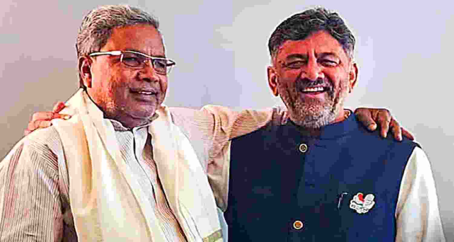 Karnataka Chief Minister Siddaramaiah (left) and Deputy CM DK Shivakumar. Karnataka Chief Minister Siddaramaiah (left) and Deputy CM DK Shivakumar.