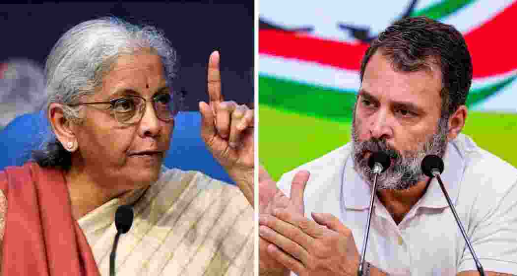 Finance Minister Nirmala Sitharaman (L), Congress leader and Leader of the Opposition, Rahul Gandhi (R). Finance Minister Nirmala Sitharaman (L), Congress leader and Leader of the Opposition, Rahul Gandhi (R).