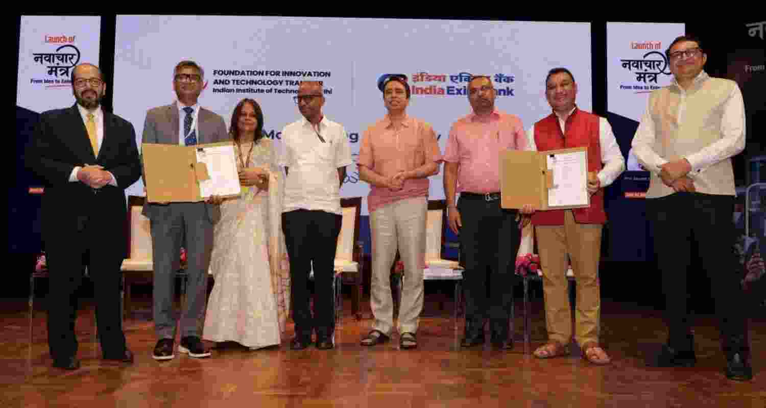 Union Minister for Skill Development and Entrepreneurship Jayant Chaudhary (fourth from right) launching the Navachar Mantra programme at IIT Delhi on Wednesday. Union Minister for Skill Development and Entrepreneurship Jayant Chaudhary (fourth from right) launching the Navachar Mantra programme at IIT Delhi on Wednesday.