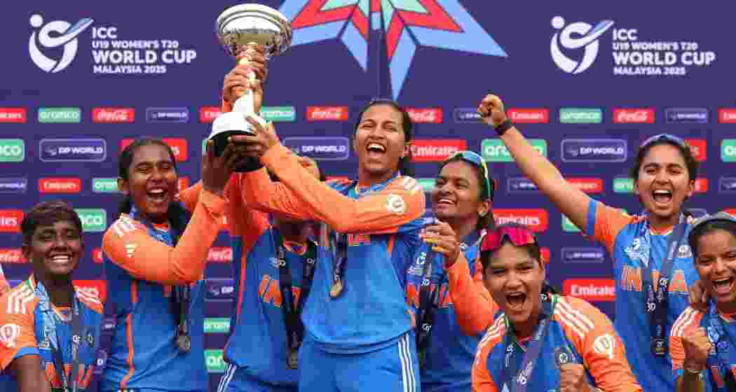 The Indian women's team celebrating their ODI World Cup win. The Indian women's team celebrating their ODI World Cup win.