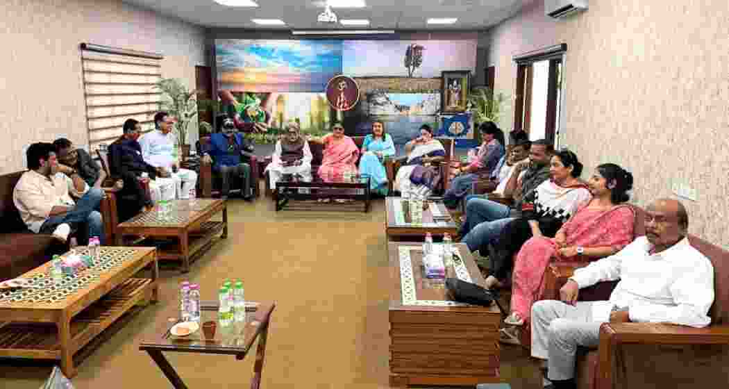 TMC rebels at the Nationalist Citizens Party of India (NCPI) office in New Delhi, on Sunday. TMC rebels at the Nationalist Citizens Party of India (NCPI) office in New Delhi, on Sunday.