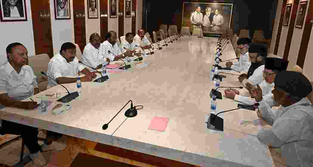The DMK’s seat-sharing committee began talks with leaders of the Indian Union Muslim League (IUML) at ‘Anna Arivalayam’ in Chennai on February 22, 2026 The DMK’s seat-sharing committee began talks with leaders of the Indian Union Muslim League (IUML) at ‘Anna Arivalayam’ in Chennai on February 22, 2026