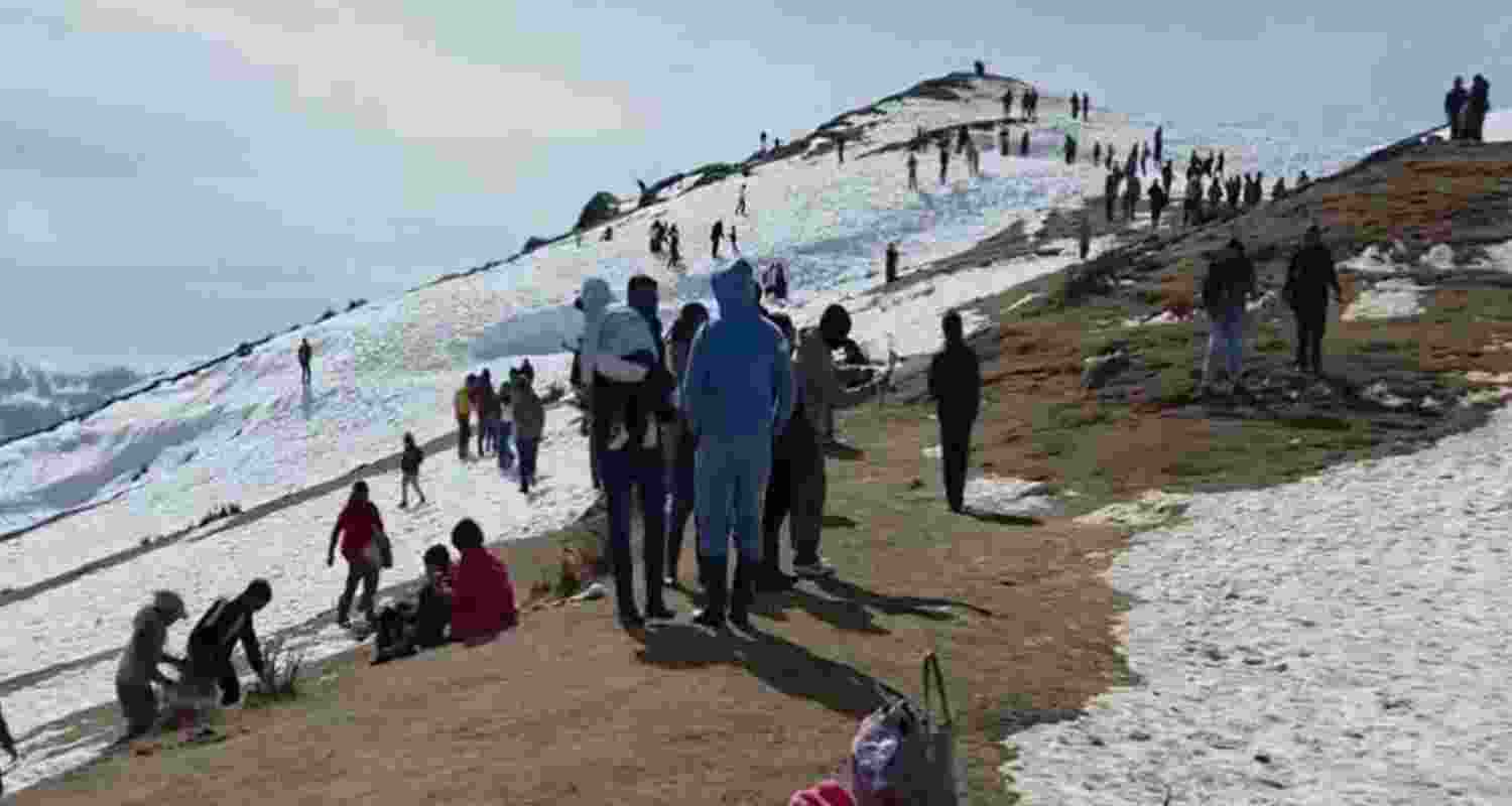 Tourists flock to Nathatop as Jammu receives fresh snowfall. Tourists flock to Nathatop as Jammu receives fresh snowfall.