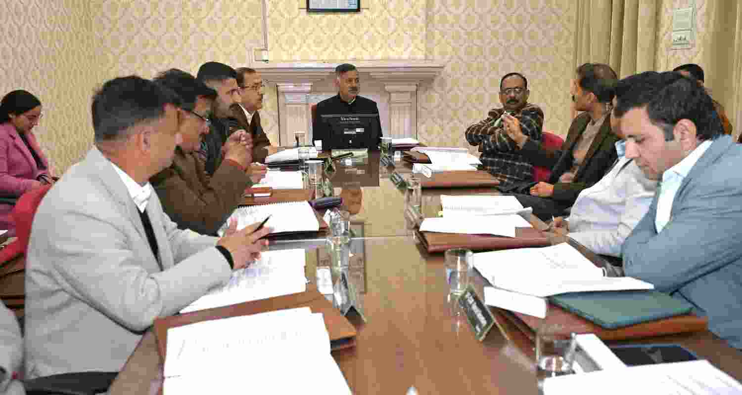 Town and Country Planning Minister Rajesh Dharmani during the Board of Directors meeting of the Himachal Pradesh Housing and Urban Development Authority on Monday. Town and Country Planning Minister Rajesh Dharmani during the Board of Directors meeting of the Himachal Pradesh Housing and Urban Development Authority on Monday.