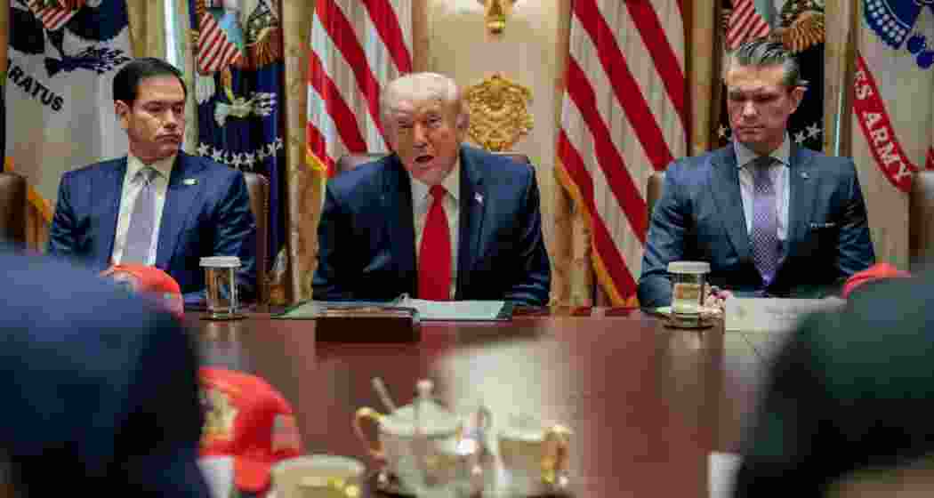 US President Donald Trump speaks during a Cabinet meeting at the White House in Washington on Wednesday, alongside Secretary of State Marco Rubio and Defence Secretary Pete Hegseth. US President Donald Trump speaks during a Cabinet meeting at the White House in Washington on Wednesday, alongside Secretary of State Marco Rubio and Defence Secretary Pete Hegseth.