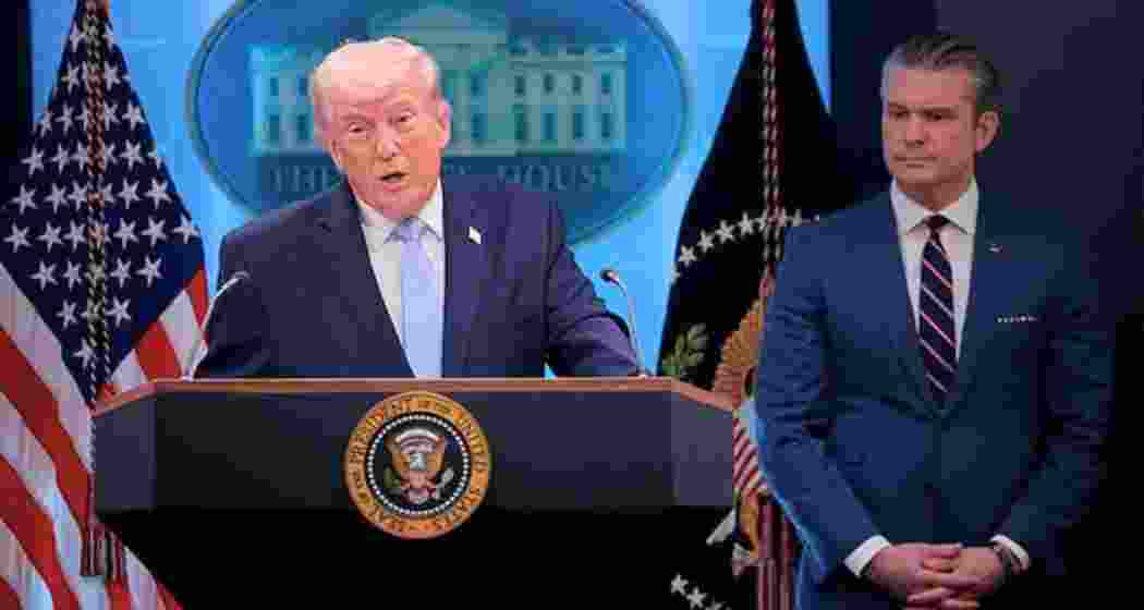 US President Donald Trump with Defence Secretary Pete Hegseth at a press conference. US President Donald Trump with Defence Secretary Pete Hegseth at a press conference.