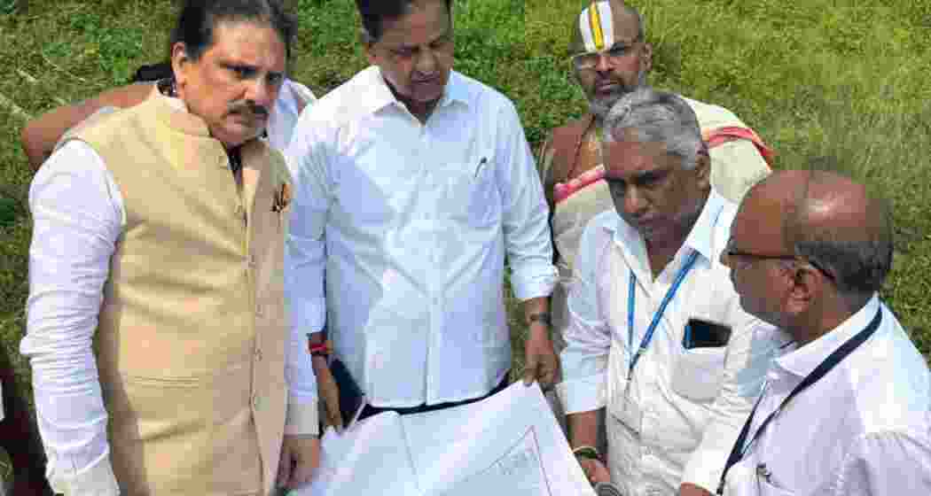 TTD Trust Board Chairman B.R. Naidu and other officials take possession of a 10-acre plot for the construction of a Sri Venkateswara temple at Amerigog village in Kamrup Metropolitan district of Assam on Tuesday. TTD Trust Board Chairman B.R. Naidu and other officials take possession of a 10-acre plot for the construction of a Sri Venkateswara temple at Amerigog village in Kamrup Metropolitan district of Assam on Tuesday.