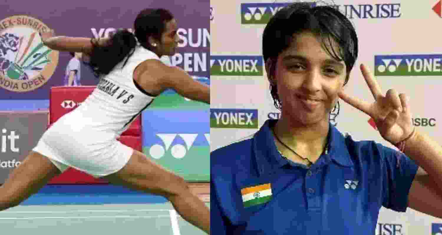 Two-time Olympic medallist PV Sindhu and (right) teenager Tanvi Sharma. Two-time Olympic medallist PV Sindhu and (right) teenager Tanvi Sharma.