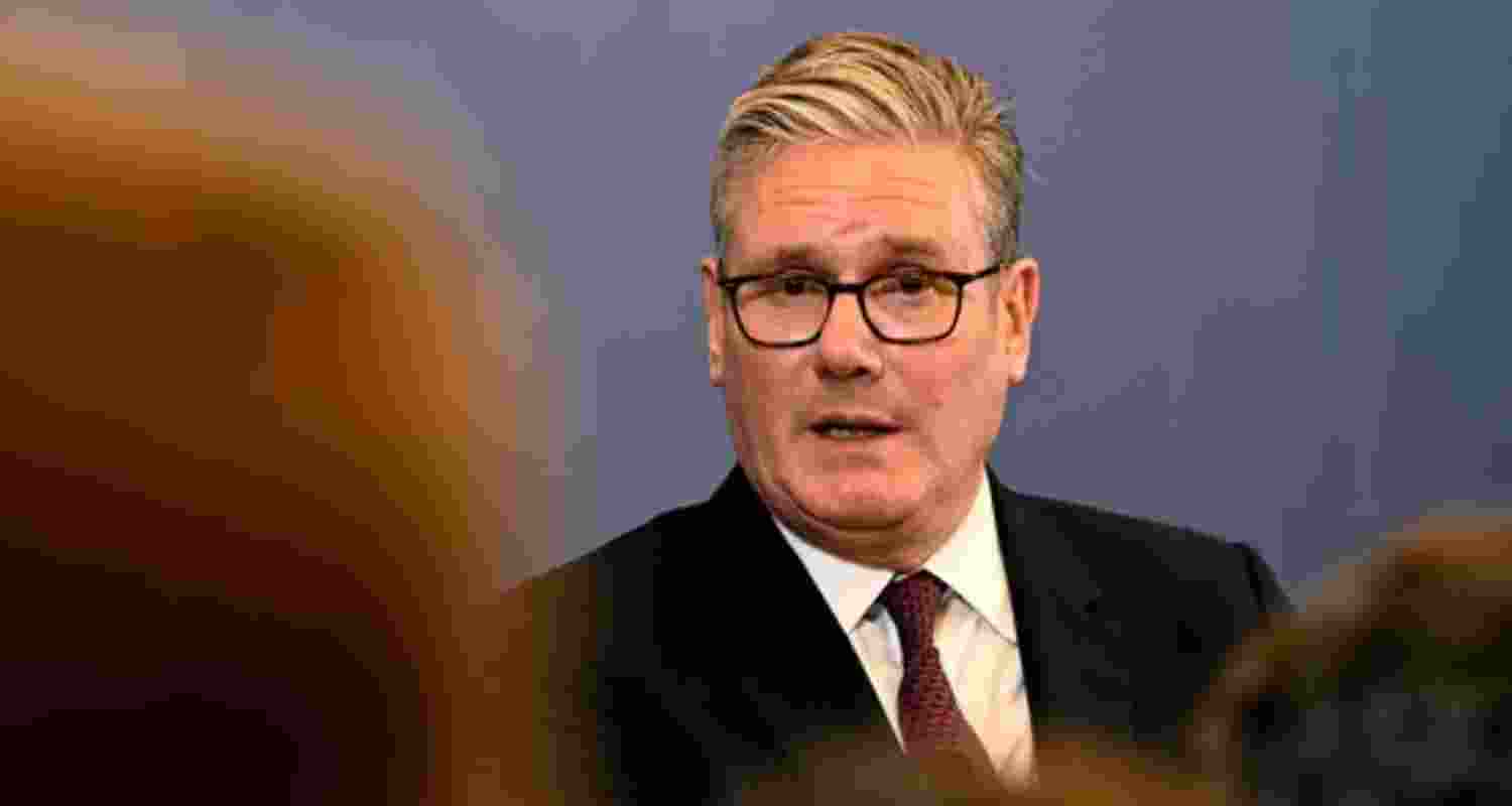Britain's Prime Minister Keir Starmer speaks at a press conference in Mumbai on Thursday. Britain's Prime Minister Keir Starmer speaks at a press conference in Mumbai on Thursday.