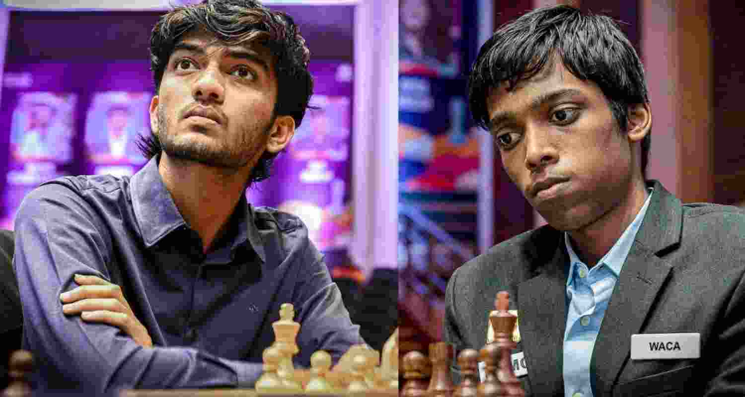 D Gukesh and R Praggnanandhaa. D Gukesh and R Praggnanandhaa.