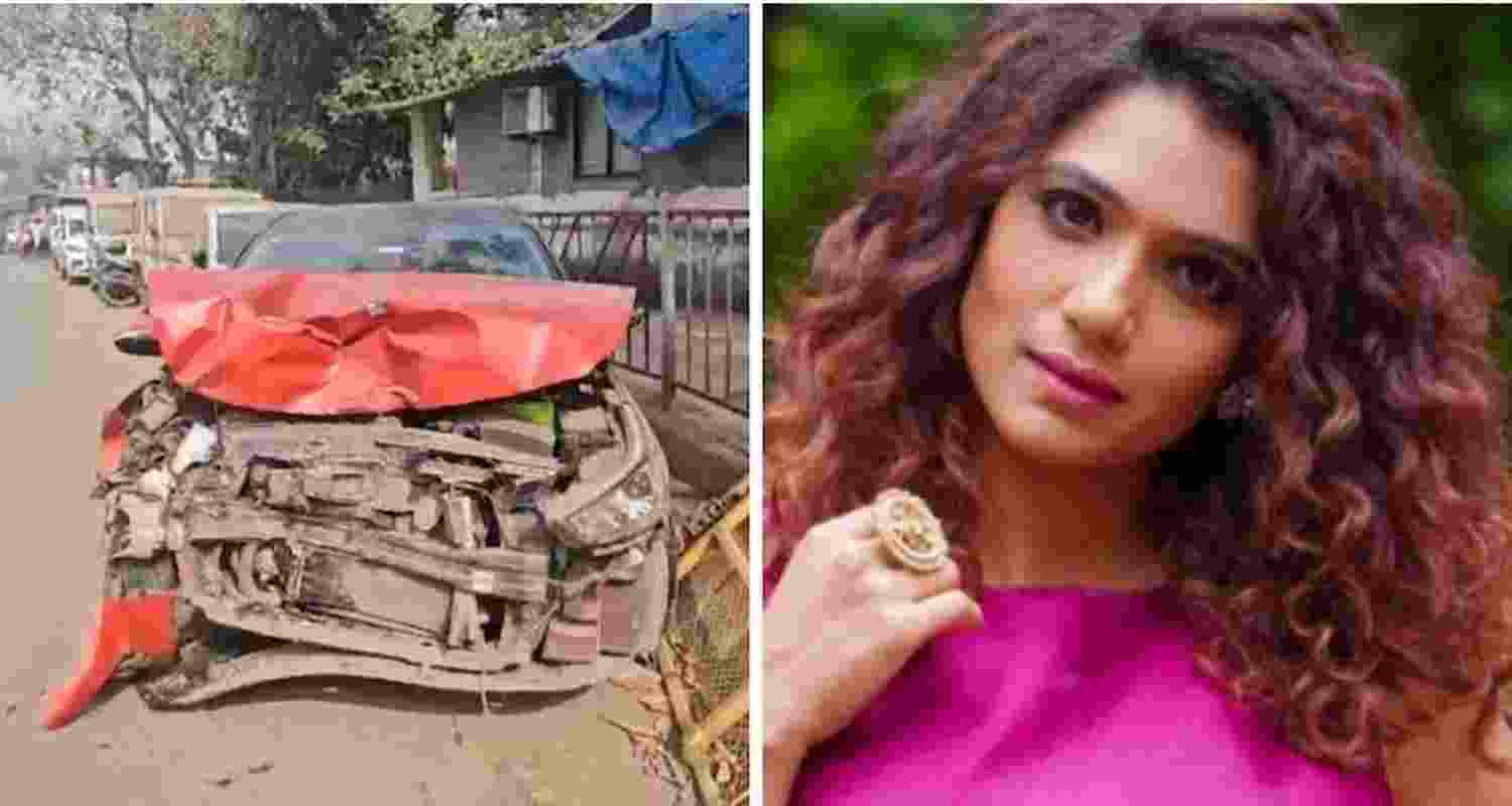 Car owned by Marathi Actress Urmila Kothare runs over two workers in Mumbai. Car owned by Marathi Actress Urmila Kothare runs over two workers in Mumbai.
