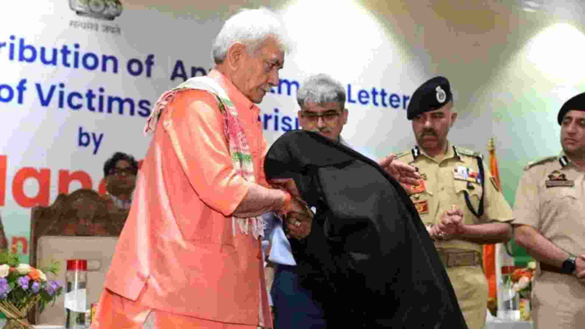 J&K LG gives away 40 appointment letters to terror victims' kin J&K LG gives away 40 appointment letters to terror victims' kin