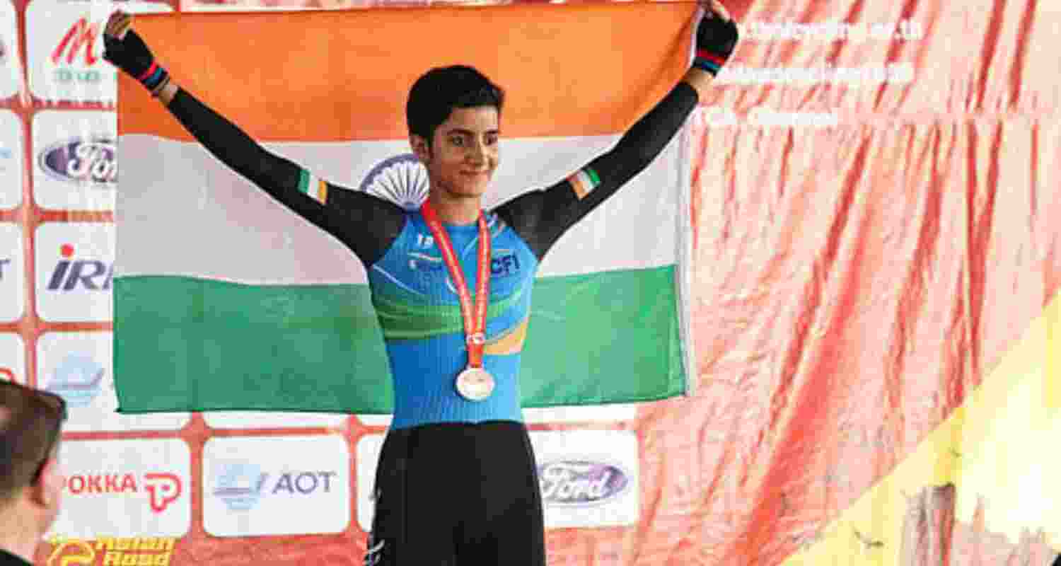 Cyclist Harshita Jakhar. Cyclist Harshita Jakhar.