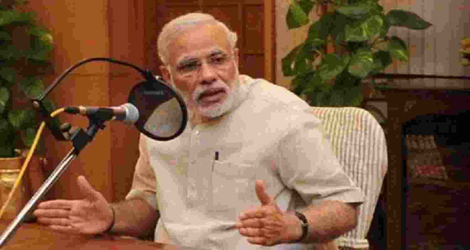 Prime Minister Modi while 'Mann Ki Baat' Prime Minister Modi while 'Mann Ki Baat'