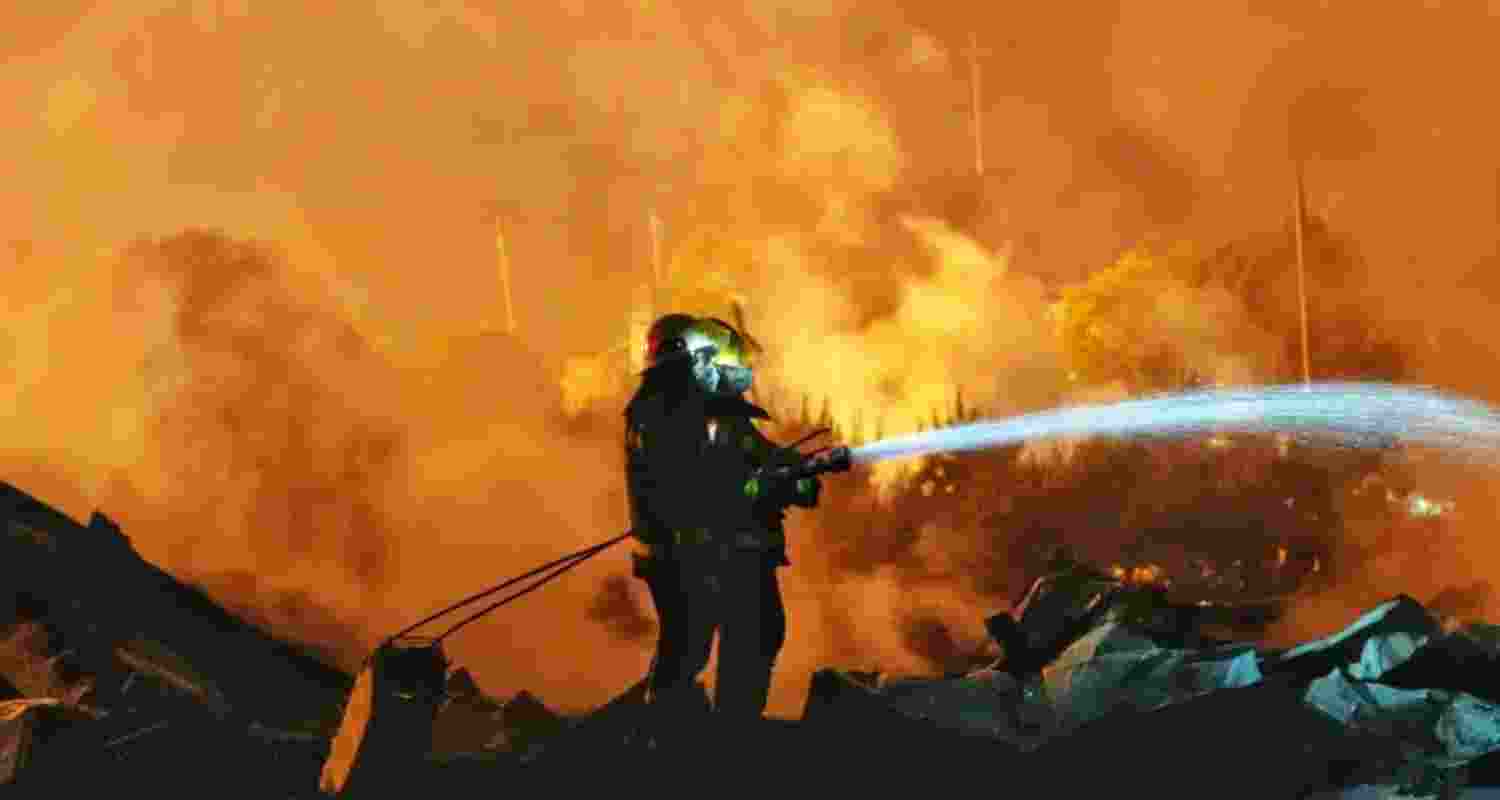 Footage widely shared on Chinese social media platforms captured the scale of the disaster, showing extensive destruction across several kilometres. Footage widely shared on Chinese social media platforms captured the scale of the disaster, showing extensive destruction across several kilometres.