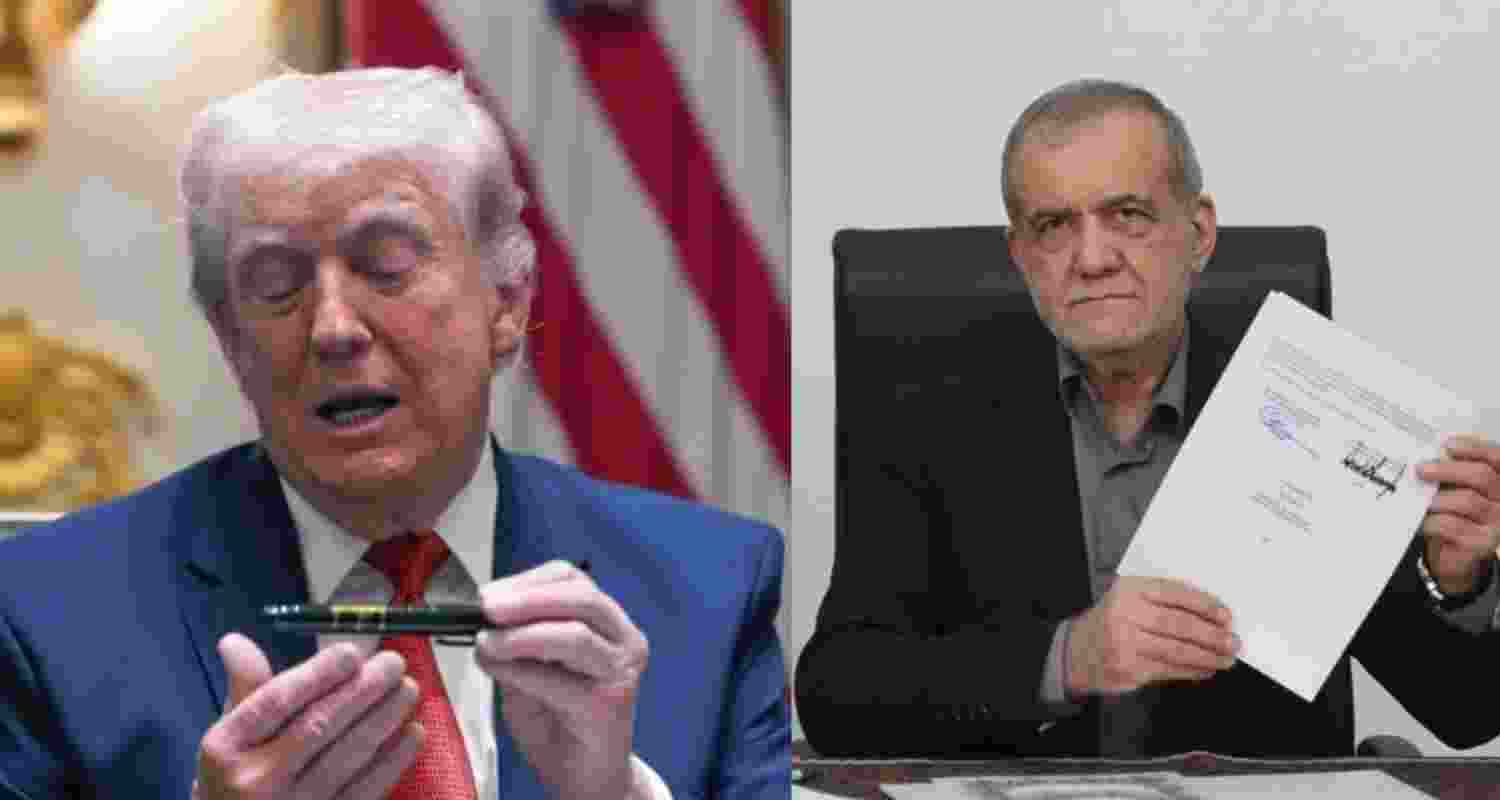 United States President Donald Trump and Iranian President Masoud Pezeshkian. United States President Donald Trump and Iranian President Masoud Pezeshkian.