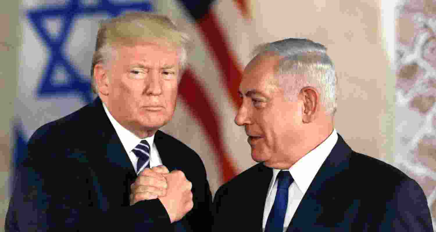 US President Donald Trump with Prime Minister of Israel Benjamin Netanyahu - file image. US President Donald Trump with Prime Minister of Israel Benjamin Netanyahu - file image.