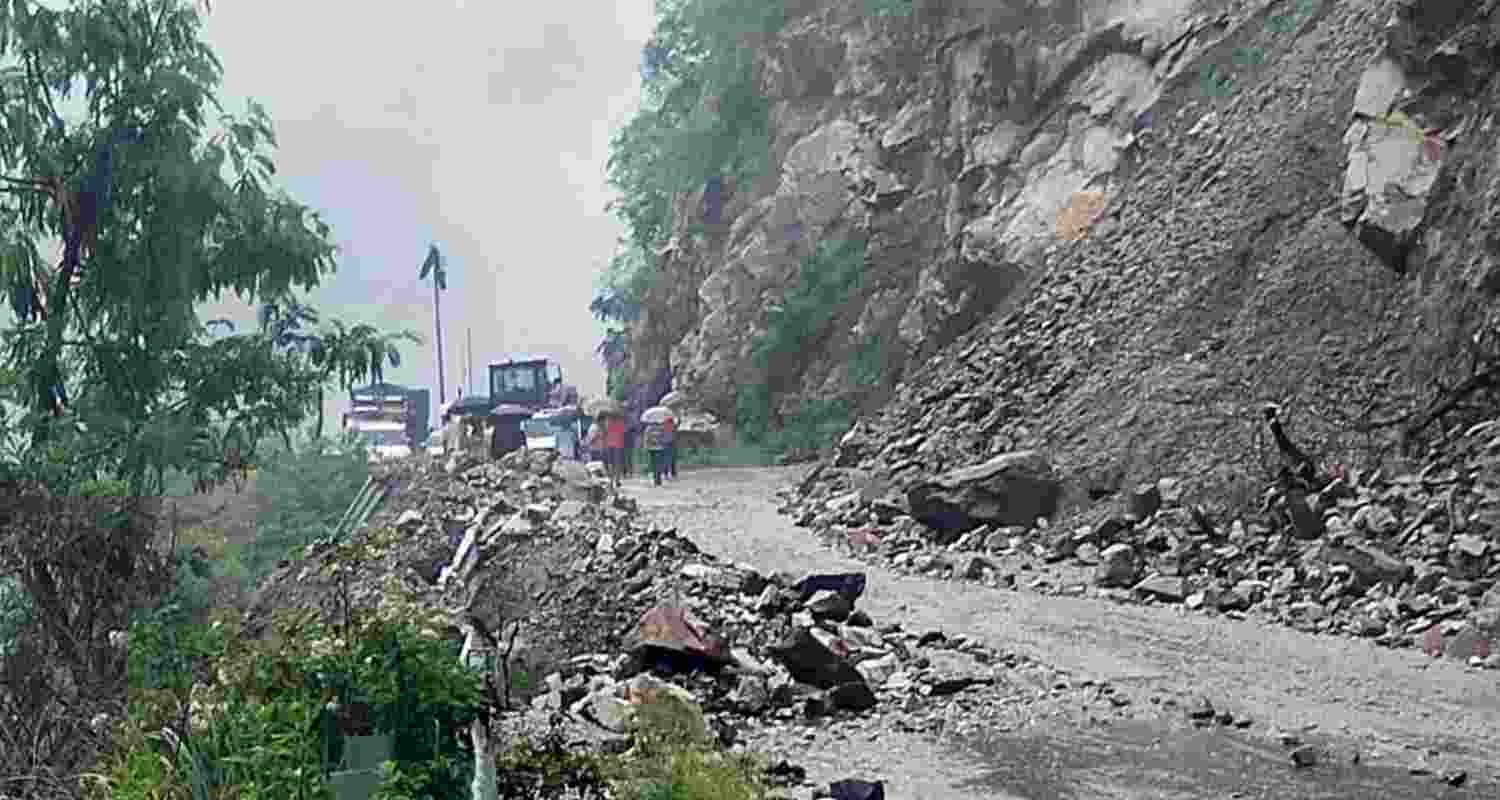 Visual of debris on Gangotri National Highway Visual of debris on Gangotri National Highway