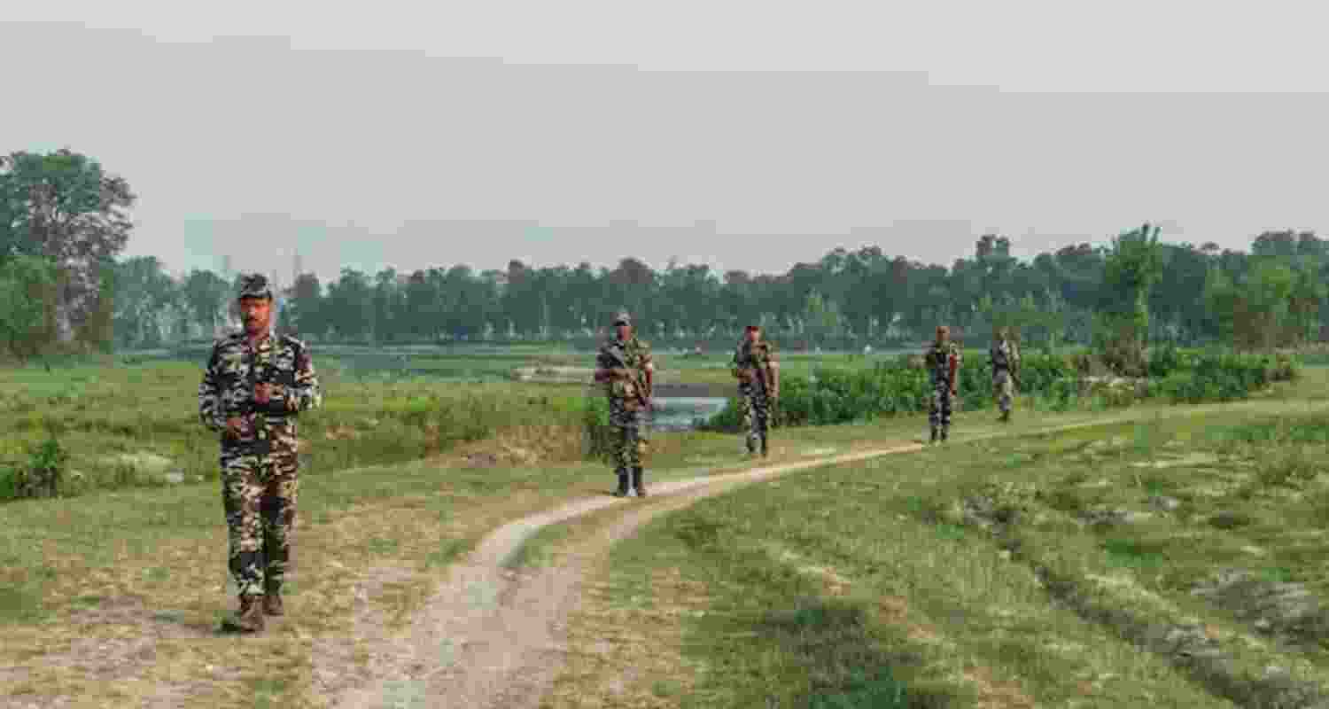 A file photograph of security forces patrolling the India-Nepal border. A file photograph of security forces patrolling the India-Nepal border.